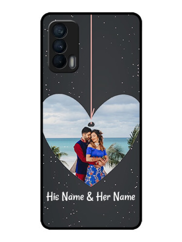 Custom Realme X7 Custom Glass Phone Case  - Hanging Heart Design