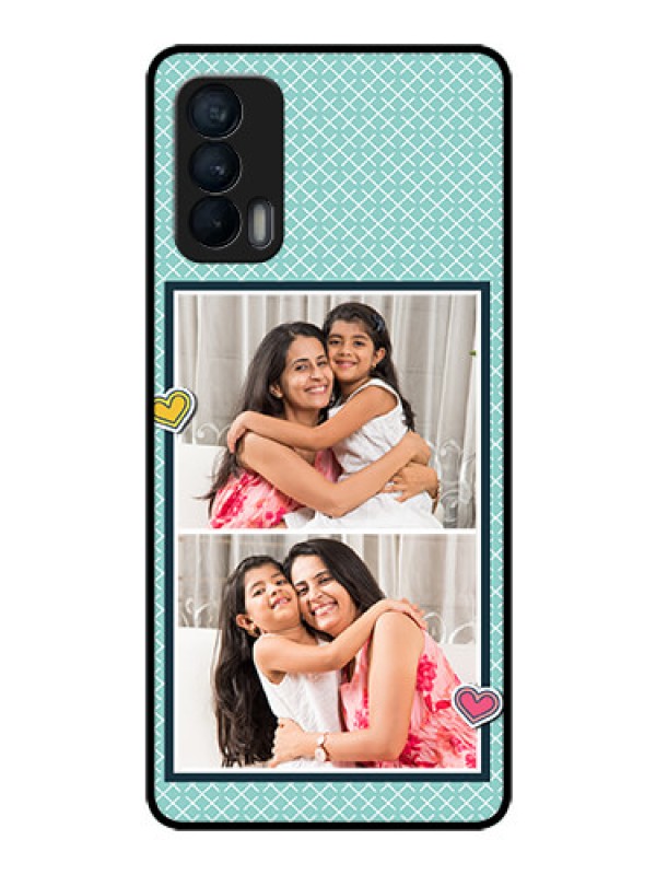 Custom Realme X7 Custom Glass Phone Case  - 2 Image Holder with Pattern Design