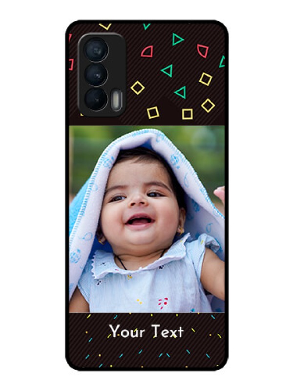 Custom Realme X7 Custom Glass Phone Case  - with confetti birthday design