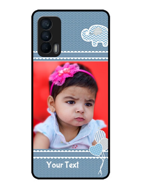 Custom Realme X7 Photo Printing on Glass Case  - with Kids Pattern Design