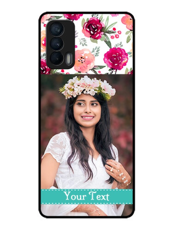 Custom Realme X7 Custom Glass Phone Case  - Watercolor Floral Design