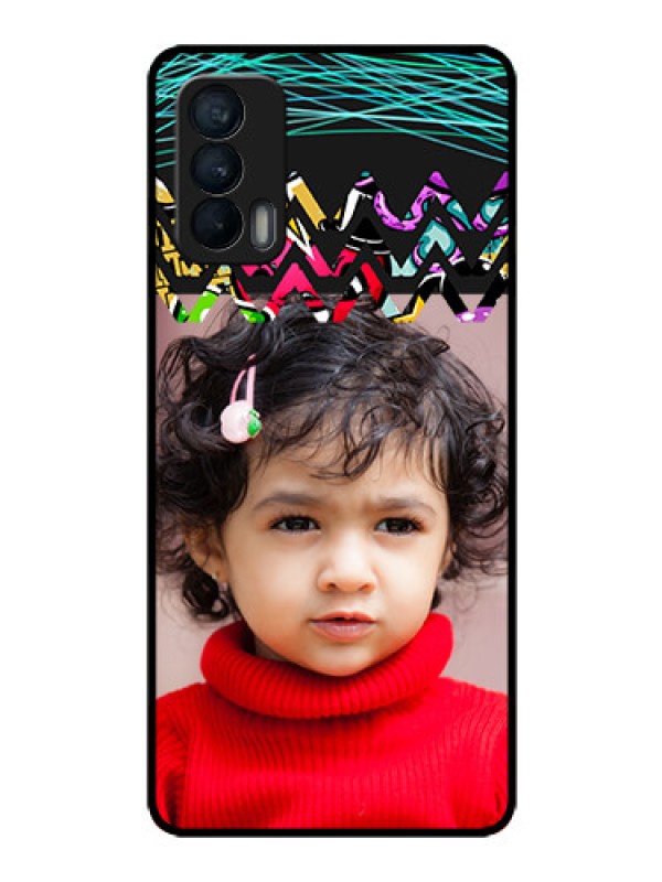 Custom Realme X7 Personalized Glass Phone Case  - Neon Abstract Design