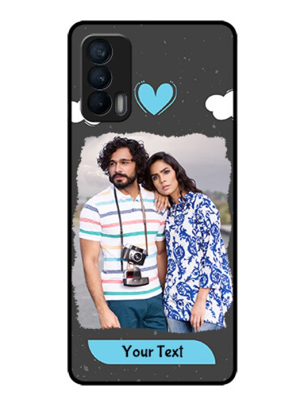 Custom Realme X7 Custom Glass Phone Case  - Splashes with love doodles Design