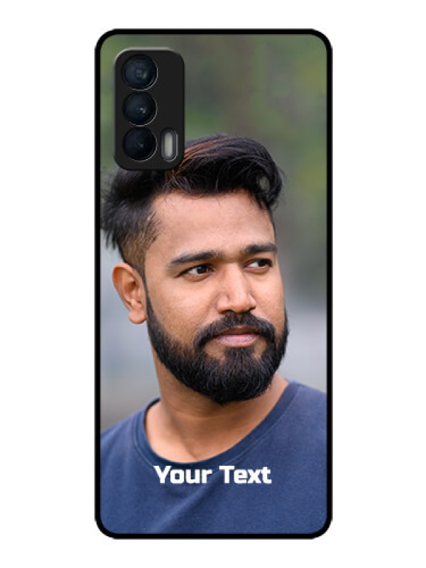 Custom Realme X7 Glass Mobile Cover: Photo with Text