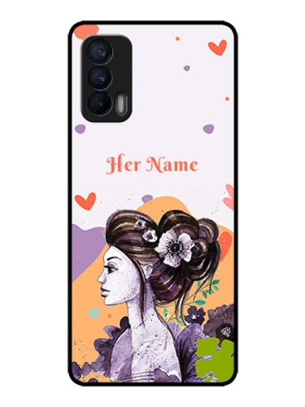 Custom Realme X7 Personalized Glass Phone Case - Woman And Nature Design