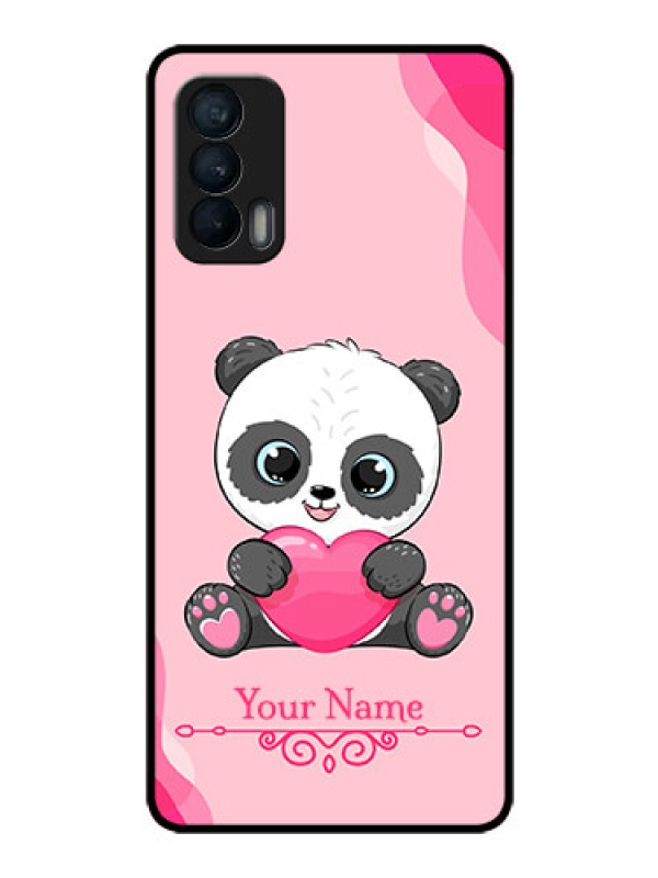 Custom Realme X7 Custom Glass Mobile Case - Cute Panda Design