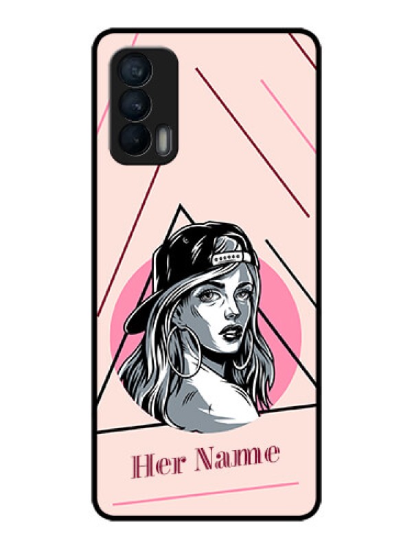Custom Realme X7 Personalized Glass Phone Case - Rockstar Girl Design