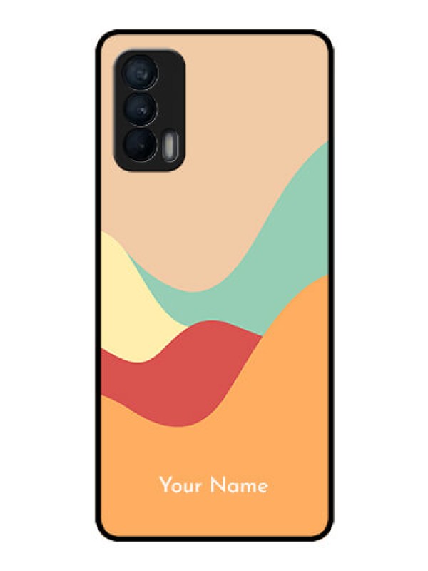 Custom Realme X7 Personalized Glass Phone Case - Ocean Waves Multi-colour Design