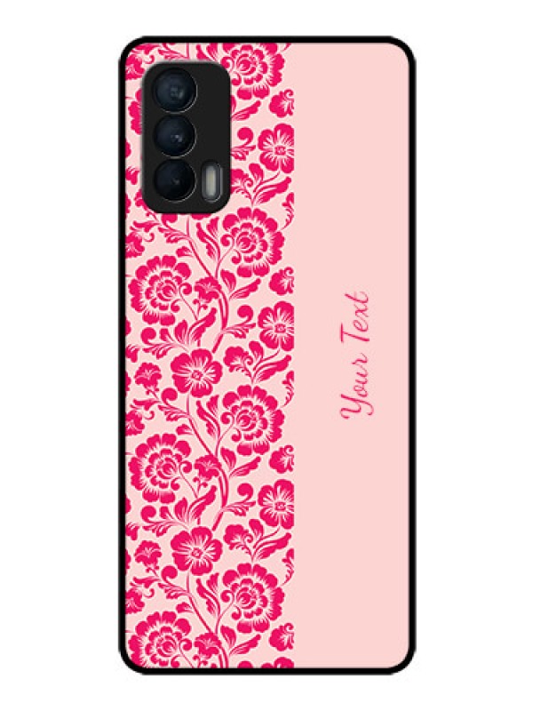 Custom Realme X7 Custom Glass Phone Case - Attractive Floral Pattern Design