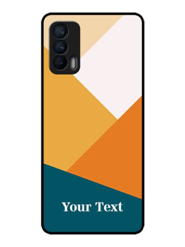 Custom Realme X7 Personalized Glass Phone Case - Stacked Multi-colour Design