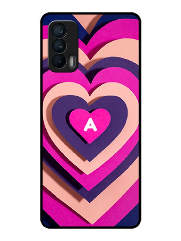 Custom Realme X7 Custom Glass Mobile Case - Cute Heart Pattern Design