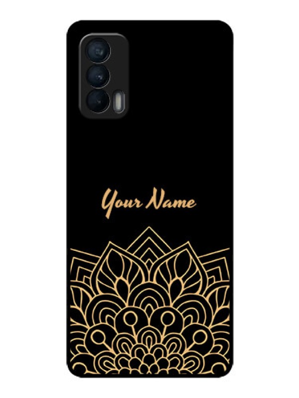 Custom Realme X7 Custom Glass Phone Case - Golden mandala Design