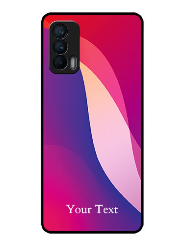 Custom Realme X7 Personalized Glass Phone Case - Digital abstract Overlap Design