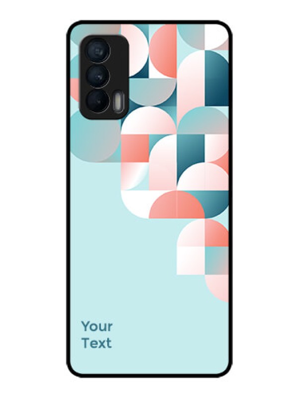 Custom Realme X7 Custom Glass Phone Case - Stylish Semi-circle Pattern Design