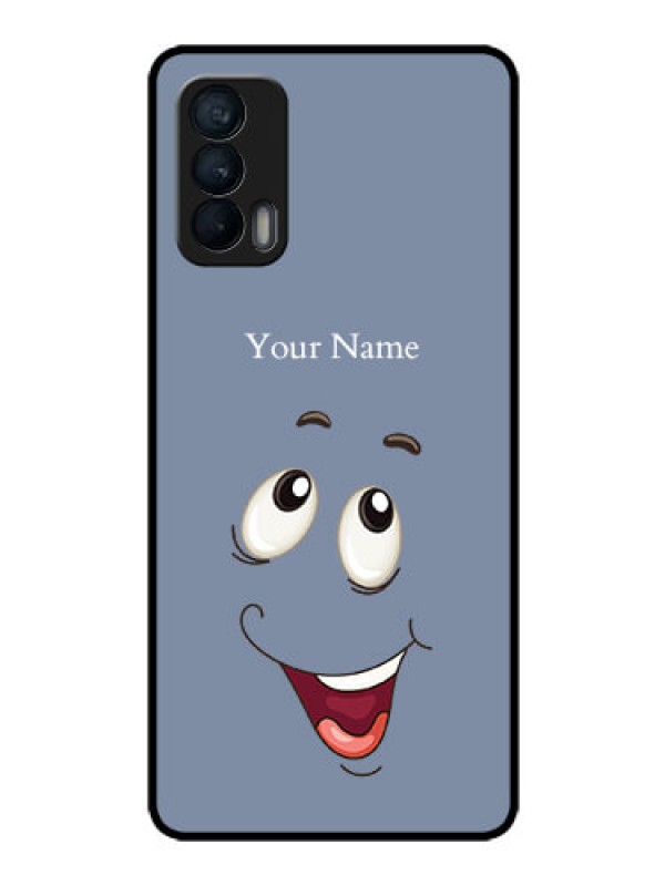 Custom Realme X7 Photo Printing on Glass Case - Laughing Cartoon Face Design