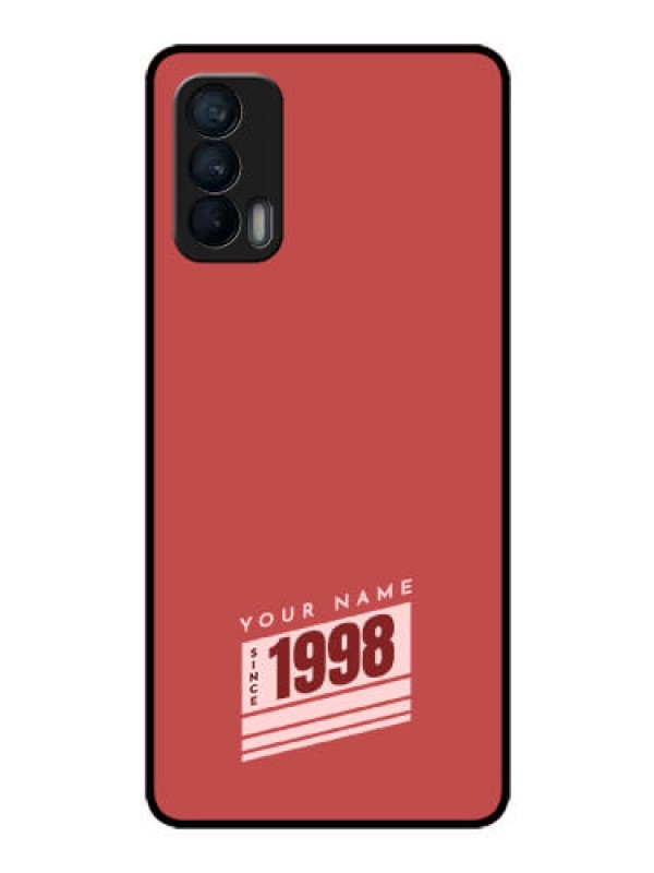 Custom Realme X7 Custom Glass Phone Case - Red custom year of birth Design