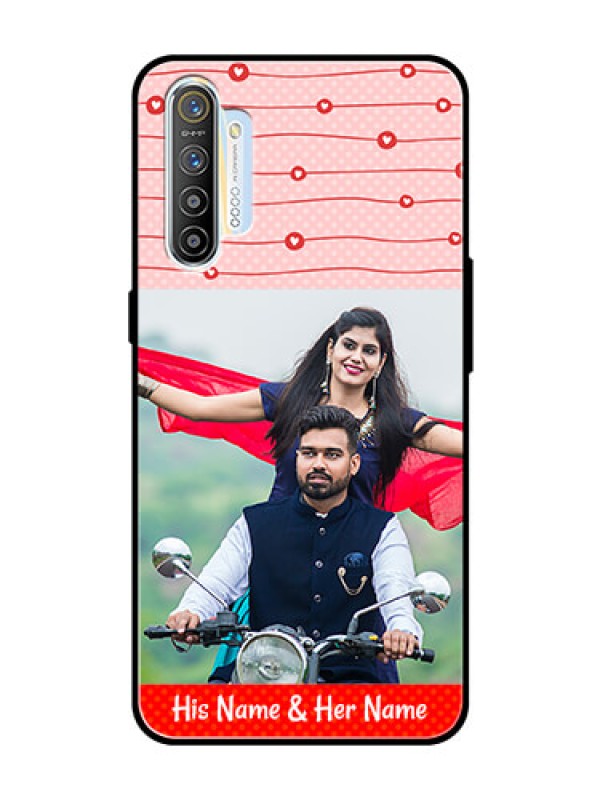 Custom Realme XT Personalized Glass Phone Case  - Red Pattern Case Design