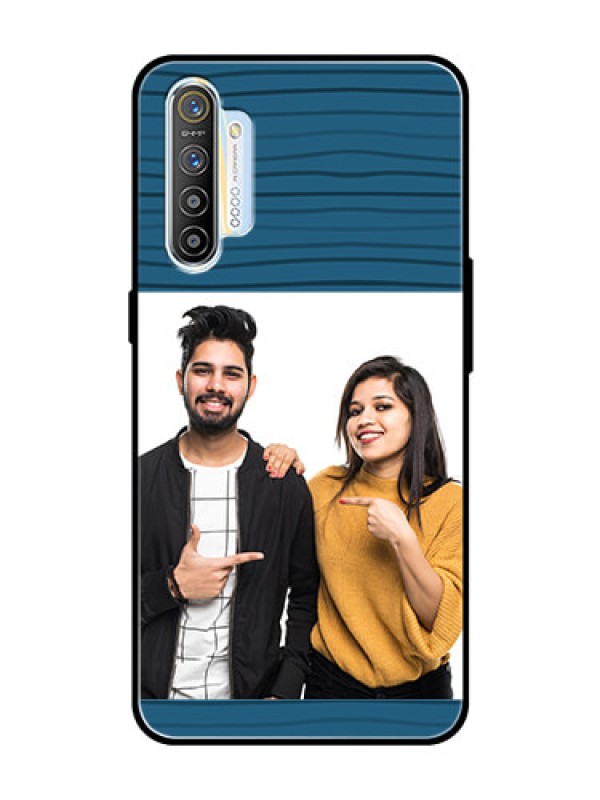Custom Realme XT Custom Glass Phone Case  - Blue Pattern Cover Design