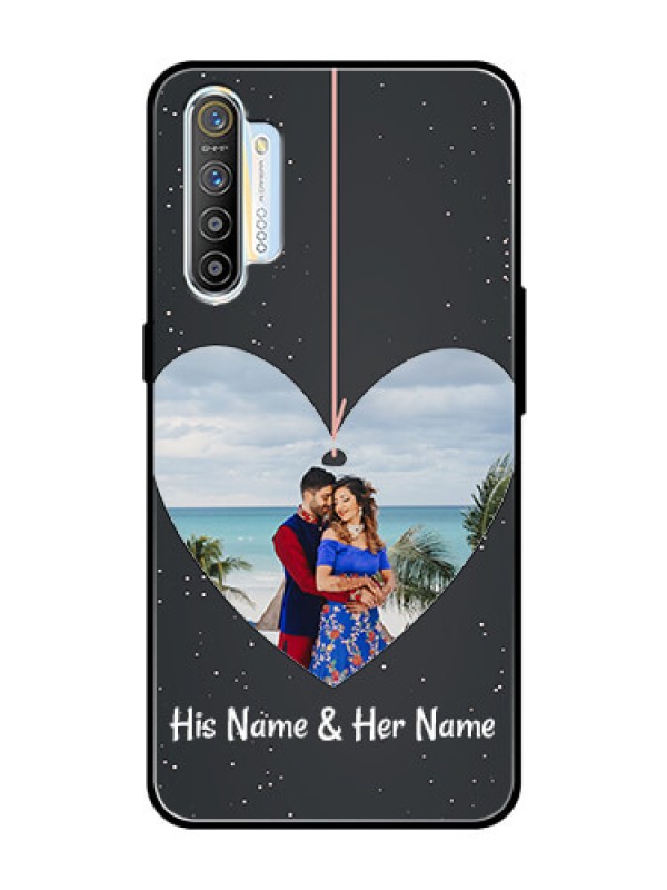 Custom Realme XT Custom Glass Phone Case  - Hanging Heart Design