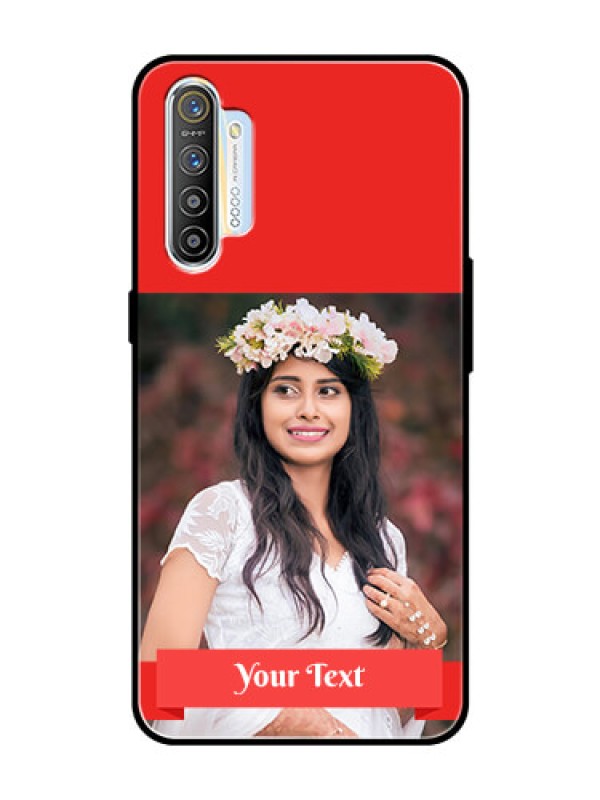 Custom Realme XT Custom Glass Phone Case  - Simple Red Color Design