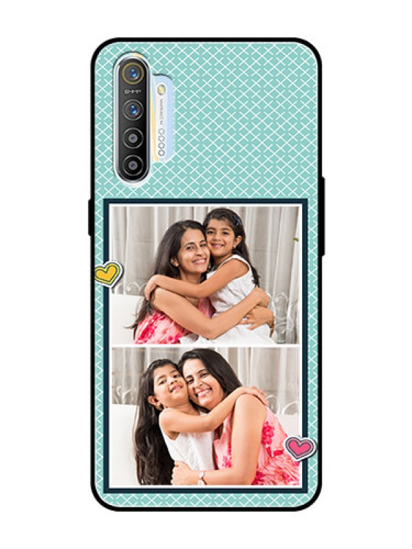 Custom Realme XT Custom Glass Phone Case  - 2 Image Holder with Pattern Design