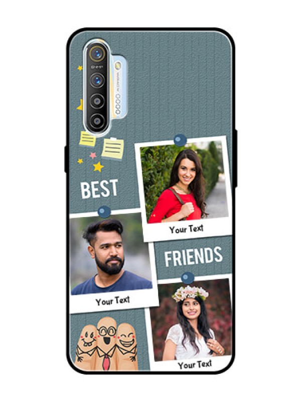 Custom Realme XT Personalized Glass Phone Case  - Sticky Frames and Friendship Design
