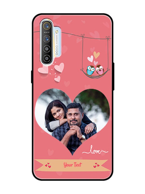 Custom Realme XT Personalized Glass Phone Case  - Peach Color Love Design 