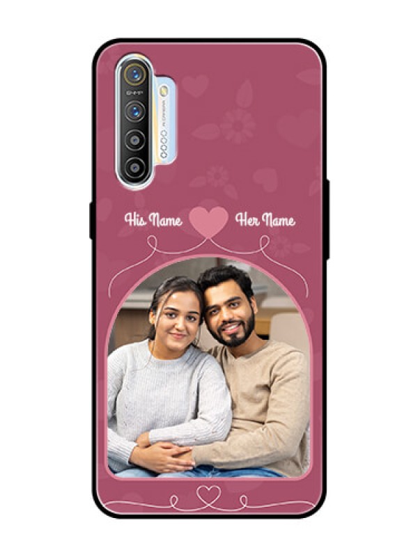 Custom Realme XT Photo Printing on Glass Case  - Love Floral Design