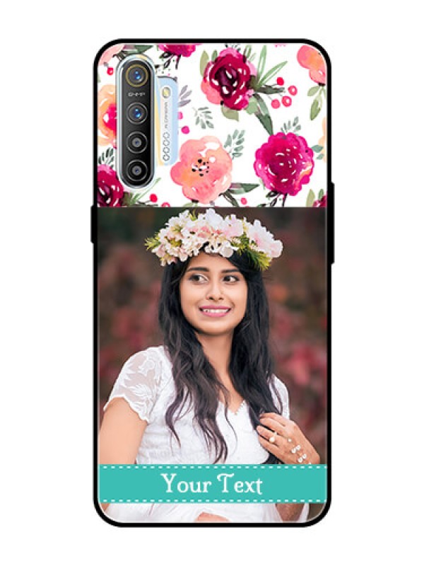Custom Realme XT Custom Glass Phone Case  - Watercolor Floral Design