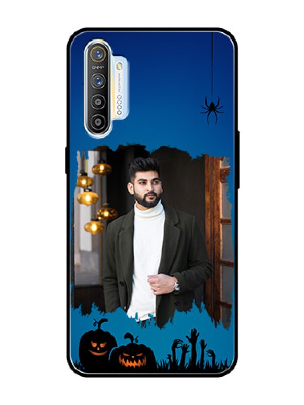 Custom Realme XT Photo Printing on Glass Case  - with pro Halloween design 