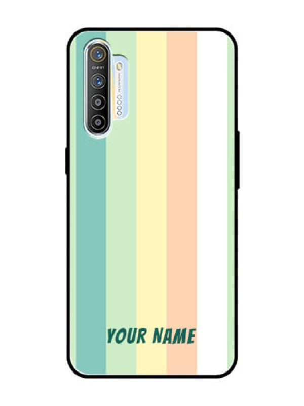 Custom Realme Xt Photo Printing on Glass Case - Multi-colour Stripes Design