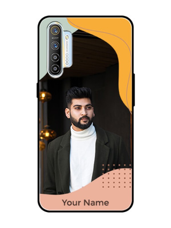 Custom Realme Xt Personalized Glass Phone Case - Tri-coloured overlay design