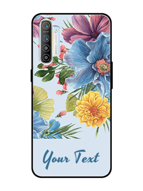 Custom Realme Xt Custom Glass Mobile Case - Stunning Watercolored Flowers Painting Design