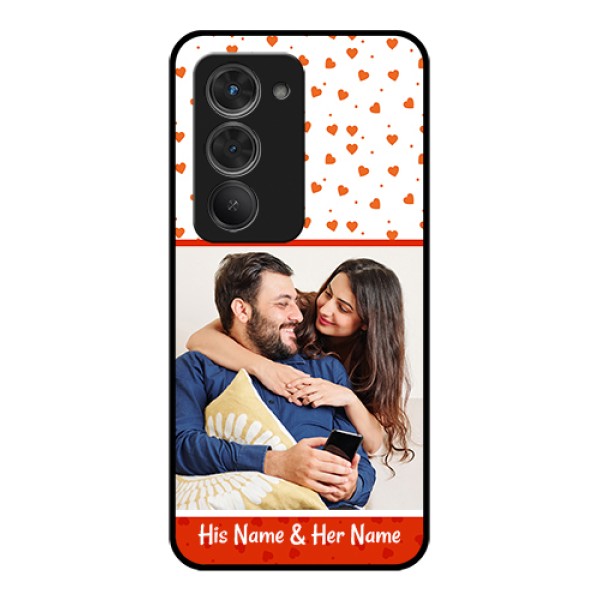 Redmi 15 5G Custom Glass Phone Case - Orange Love Symbol Design Redmi 15 5G Custom Glass Phone Case - Orange Love Symbol Design