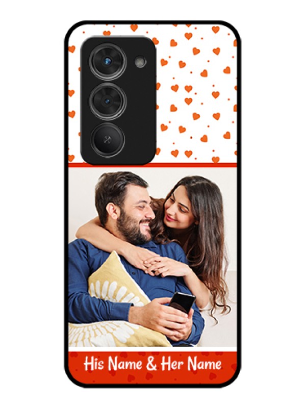 Custom Redmi 15 5G Custom Glass Phone Case - Orange Love Symbol Design