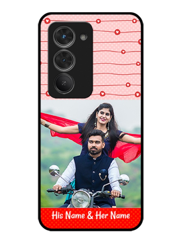 Custom Redmi 15 5G Custom Glass Phone Case - Red Pattern Case Design
