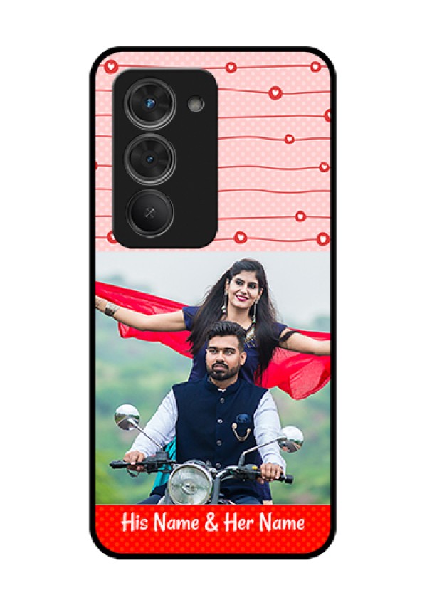 Redmi 15 5G Custom Glass Phone Case - Red Pattern Case Design