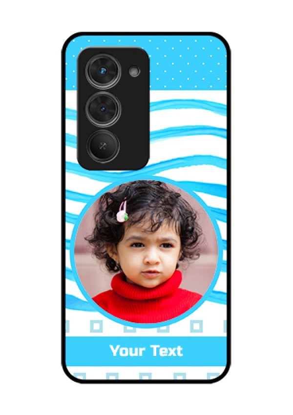 Redmi 15 5G Custom Glass Phone Case - Simple Blue Case Design