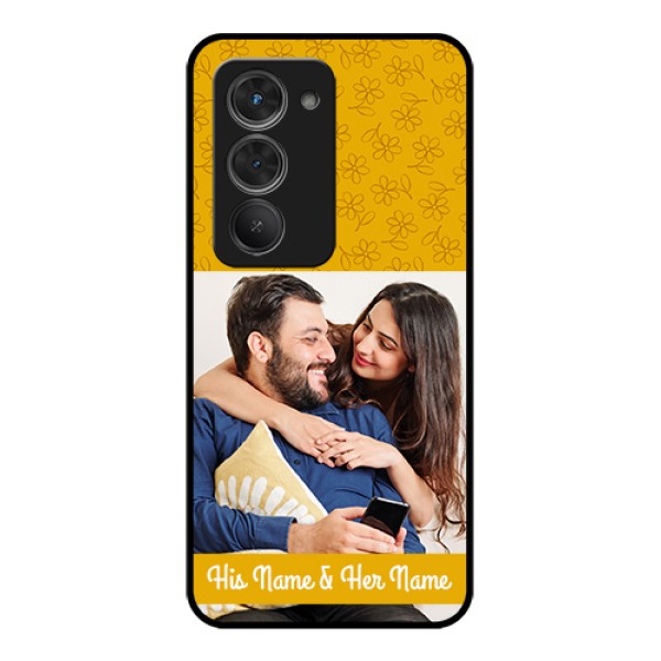 Redmi 15 5G Custom Glass Phone Case - Yellow Floral Design
