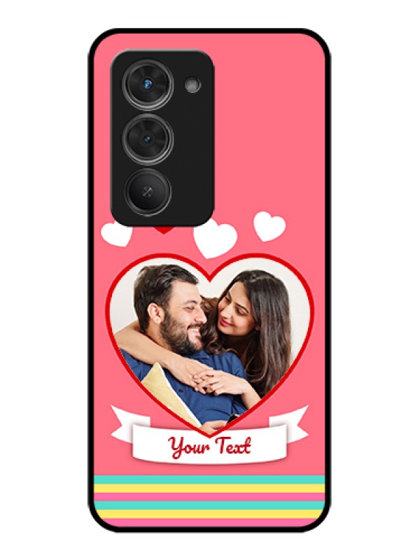 Custom Redmi 15 5G Custom Glass Phone Case - Love Shapes Doodle Design