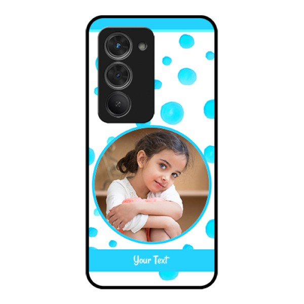 Redmi 15 5G Custom Glass Phone Case - Blue Bubbles Pattern Design Redmi 15 5G Custom Glass Phone Case - Blue Bubbles Pattern Design