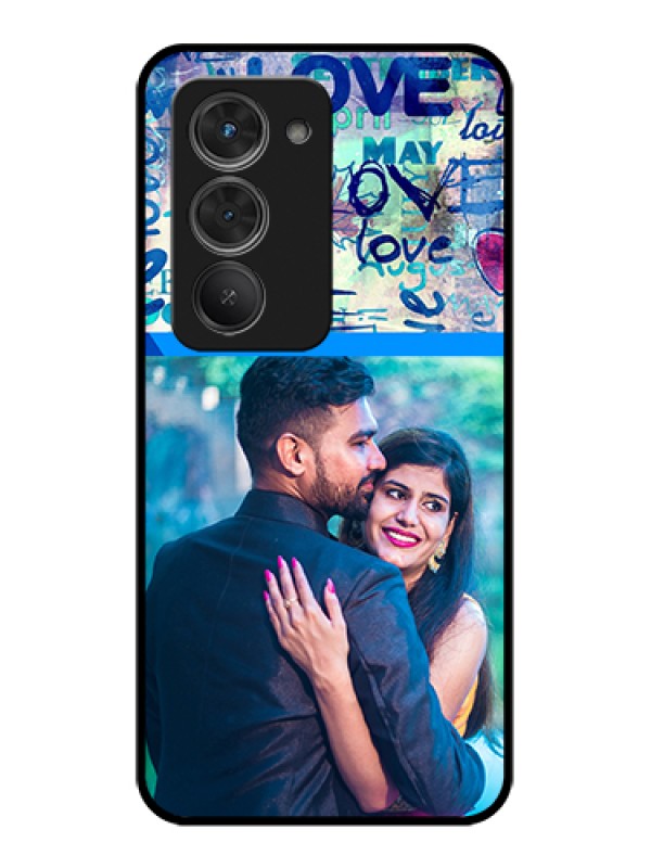 Custom Redmi 15 5G Custom Glass Phone Case - Colorful Love Design
