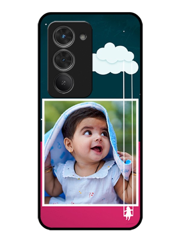 Custom Redmi 15 5G Custom Glass Phone Case - Cute Girl With Cloud Design