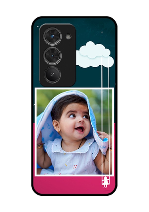 Redmi 15 5G Custom Glass Phone Case - Cute Girl With Cloud Design