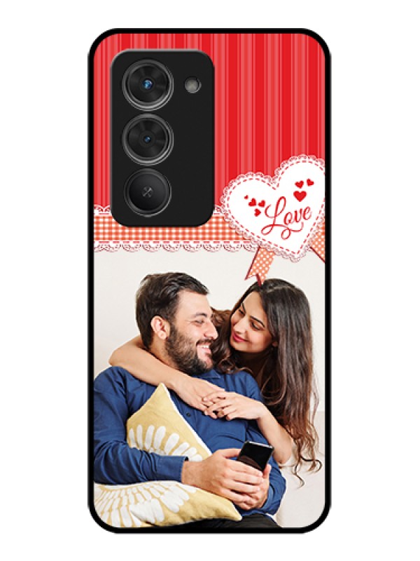 Custom Redmi 15 5G Custom Glass Phone Case - Red Love Pattern Design