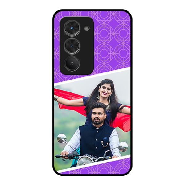 Redmi 15 5G Custom Glass Phone Case - Violet Color Pattern Design Redmi 15 5G Custom Glass Phone Case - Violet Color Pattern Design