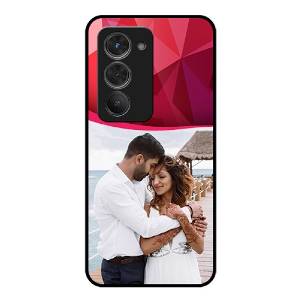 Redmi 15 5G Custom Glass Phone Case - Red Abstract Design