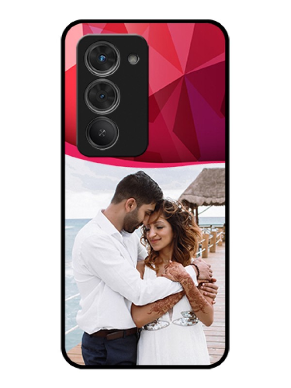 Custom Redmi 15 5G Custom Glass Phone Case - Red Abstract Design
