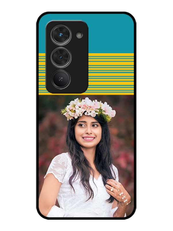 Custom Redmi 15 5G Custom Glass Phone Case - Yellow & Blue Design