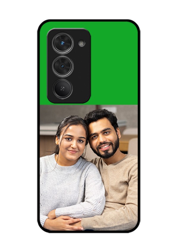 Redmi 15 5G Custom Glass Phone Case - Green Pattern Design